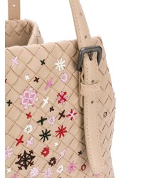 Bottega Veneta Mink Intrecciato Meadow Flower Small Cesta Bag