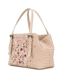 Bottega Veneta Mink Intrecciato Meadow Flower Small Cesta Bag