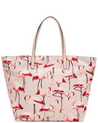 RED Valentino Red Valentino Flamingo Print Tote With Leather