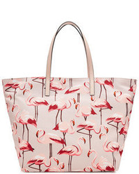 RED Valentino Red Valentino Flamingo Print Tote With Leather