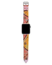 Wristpop Riviera Faux Leather Apple Watch Band In Orangecoralturquois At Nordstrom