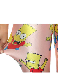 Choies Leggings In Funny Bart Simpson Print