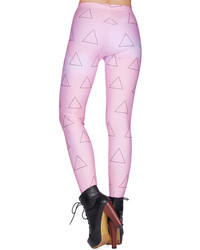 Romwe Triangle Galaxy Print Pink Leggings