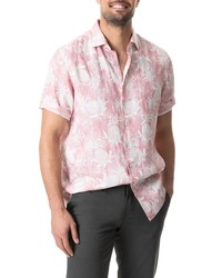 Rodd & Gunn Simpsons Beach Regular Fit Print Linen Short Sleeve Button Up Shirt