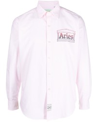 Aries Logo Print Long Sleeved Shirt