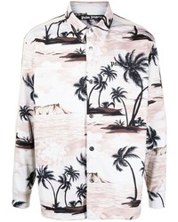 Palm Angels Palm Print Long Sleeved Shirt