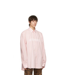 Vetements Pink Front Logo Shirt