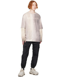 Balmain Gray Printed Long Sleeve T Shirt