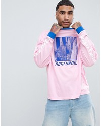 ASOS DESIGN Oversized Long Sleeve T Shirt With City Scape Print And Contrast Ringer