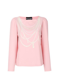Boutique Moschino Pearl Necklace Print Top