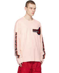 Dries Van Noten Pink Embroidered Long Sleeve T Shirt