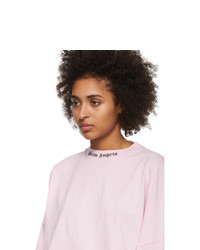 Palm Angels Pink Logo Long Sleeve T Shirt
