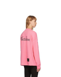 We11done Pink Logo Long Sleeve T Shirt