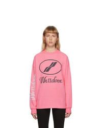 We11done Pink Logo Long Sleeve T Shirt