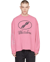 Pink Print Long Sleeve T-Shirts for Men | Lookastic
