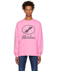 We11done Pink Print Long Sleeve T Shirt