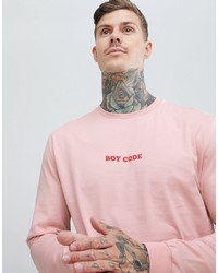 ASOS DESIGN Relaxed Long Sleeve T Shirt With Boy Code Text Print