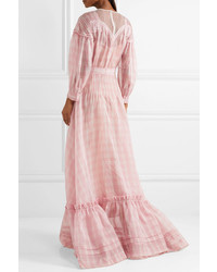 Calvin Klein 205W39nyc Tulle And Med Checked Silk Organza Gown