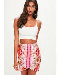 Pink Print Mini Skirt