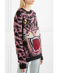 Gucci Oversized Metallic Intarsia Knitted Sweater