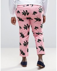 Asos Plus Skinny Smart Pants In Pink Floral Print