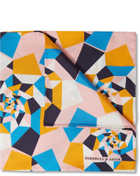 Turnbull & Asser Geometric Print Silk Twill Pocket Square