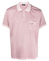 Fay Logo Print Cotton Polo Shirt