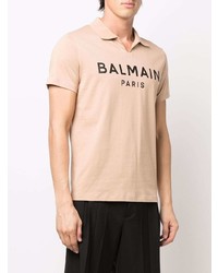 Balmain Logo Print Polo Shirt