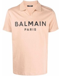 Balmain Logo Print Polo Shirt