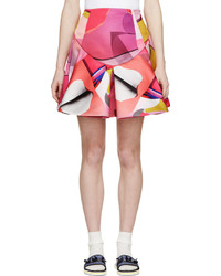 Pink Print Satin Skirt