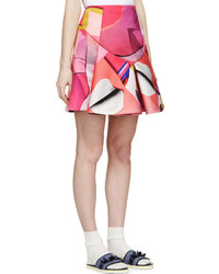 Kenzo Pink Printed Satin Skirt