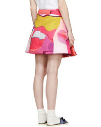 Kenzo Pink Printed Satin Skirt