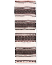 Neiman Marcus Aztec Blanket Print Scarf Pinkblack