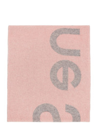 Acne Studios Pink And Grey Logo Scarf
