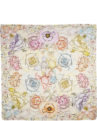 Swash Ring O Roses Confits Printed Linen And Silk Blend Scarf