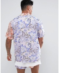Jaded London Shirt With Revere Collar In Floral Print