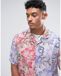 Jaded London Shirt With Revere Collar In Floral Print