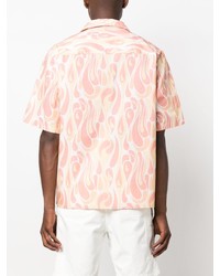 JORDANLUCA Abstract Print Cotton Shirt