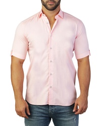 Maceoo Galileo Castle Pink Regular Fit Short Sleeve Sport Shirt