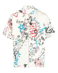 Givenchy Graffiti Print Zip Front Shirt