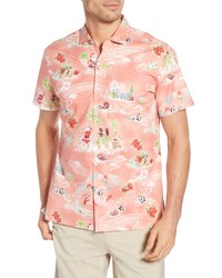 Tori Richard Hauoli Lanui Regular Fit Tropical Christmas Short Sleeve Button Up Shirt
