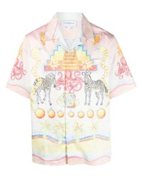 Casablanca Larbre De Vie Printed Short Sleeved Shirt