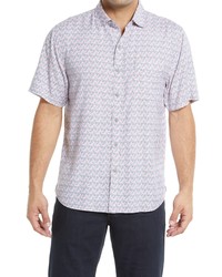 Tommy Bahama Leaf It To Geo Short Sleeve Button Up Shirt In Turbulence At Nordstrom