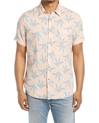 Rails Miami Mirage Relaxed Fit Leaf Print Short Sleeve Button Up Shirt