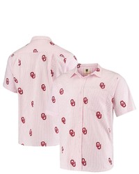 Wes & Willy Pink Oklahoma Sooners Button Up Seersucker Shirt