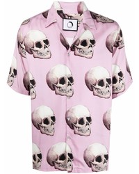 Endless Joy Skull Print Camp Collar Shirt