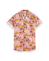 Scotch & Soda Tropical Print Cotton Aloha Shirt In 0219 Combo C At Nordstrom
