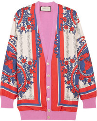 Pink Print Silk Bomber Jacket