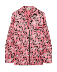 Pink Print Silk Dress Shirt