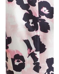 Oscar de la Renta Floral Print Silk Cotton Mikado Dress